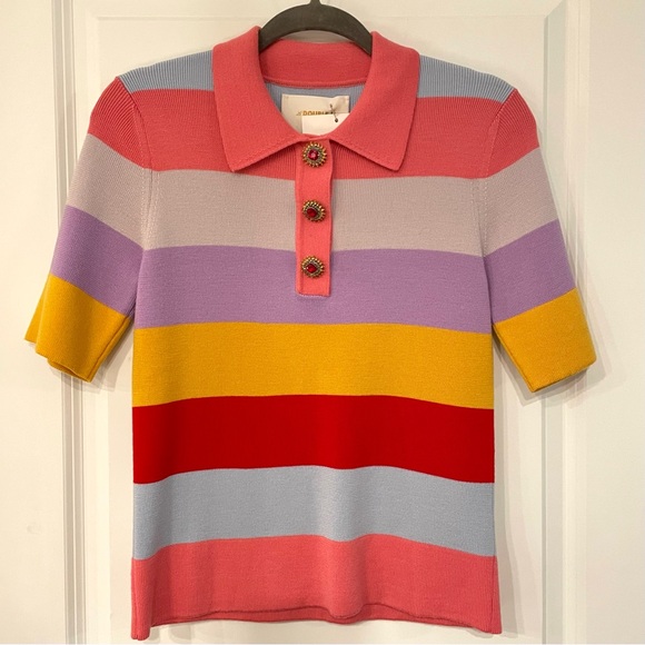 La DoubleJ Polo Shirt in Rosa Mix Size XS - Picture 2 of 5